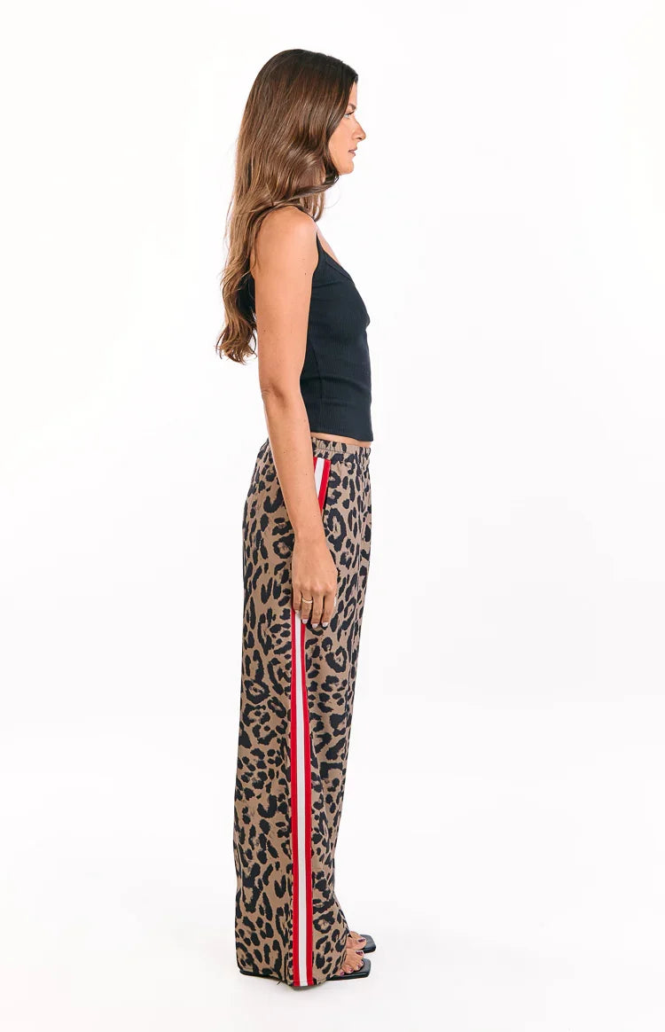 Sharly Leopard Red Racer Stripe Pants — 4