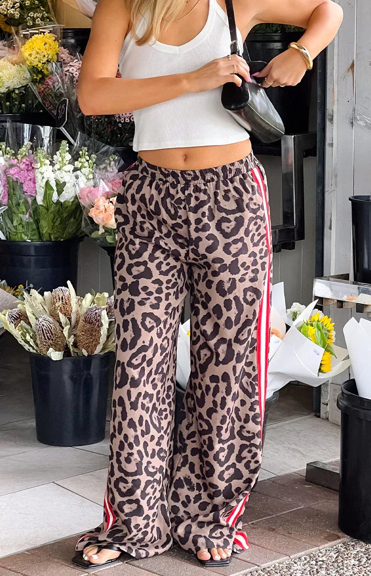 Sharly Leopard Red Racer Stripe Pants — 9