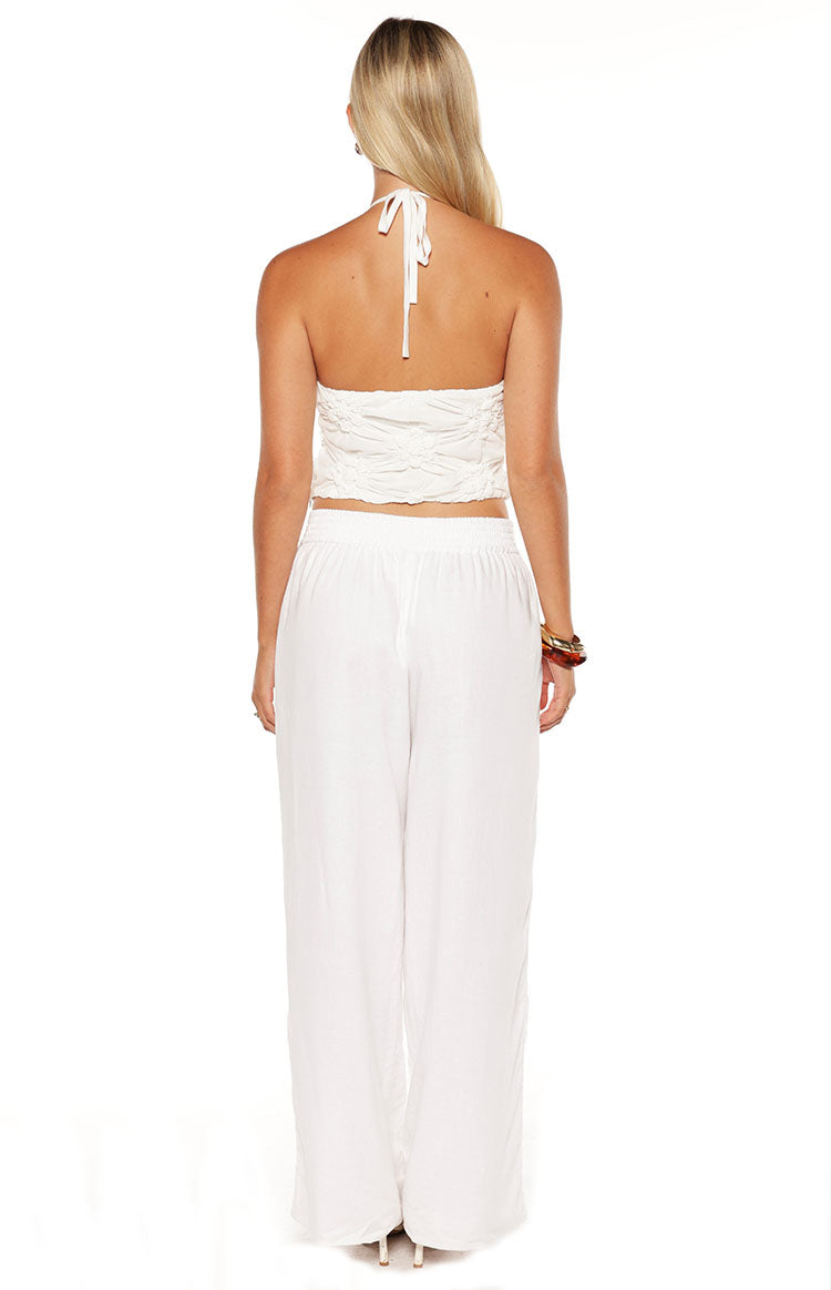Daisie White Textured Halter Top — 7