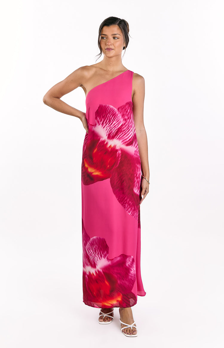 Paisleigh Pink Orchid One Shoulder Maxi Dress — 2