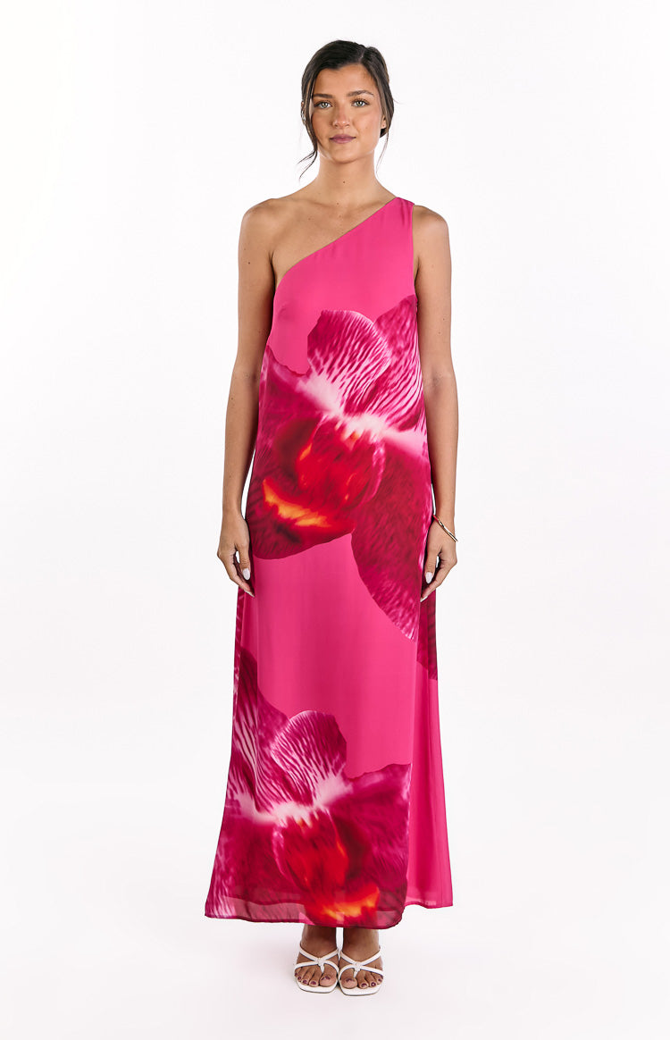 Paisleigh Pink Orchid One Shoulder Maxi Dress — 3