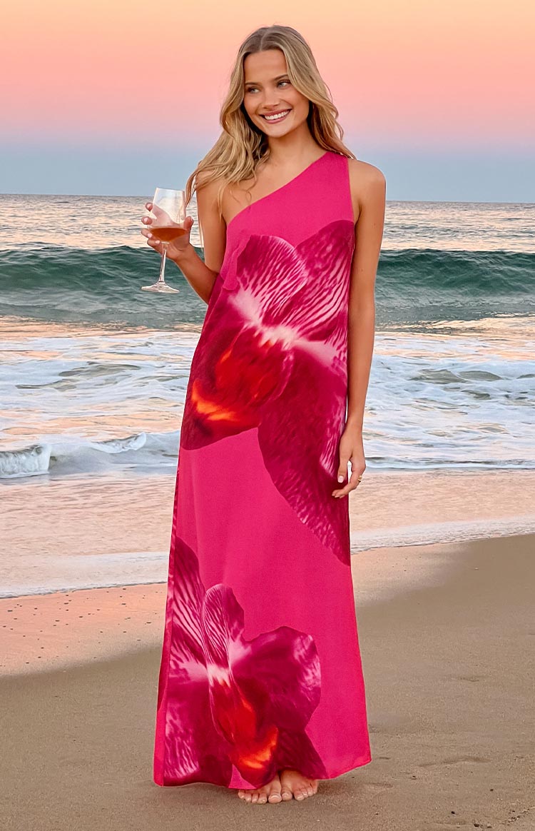 Paisleigh Pink Orchid One Shoulder Maxi Dress — 7