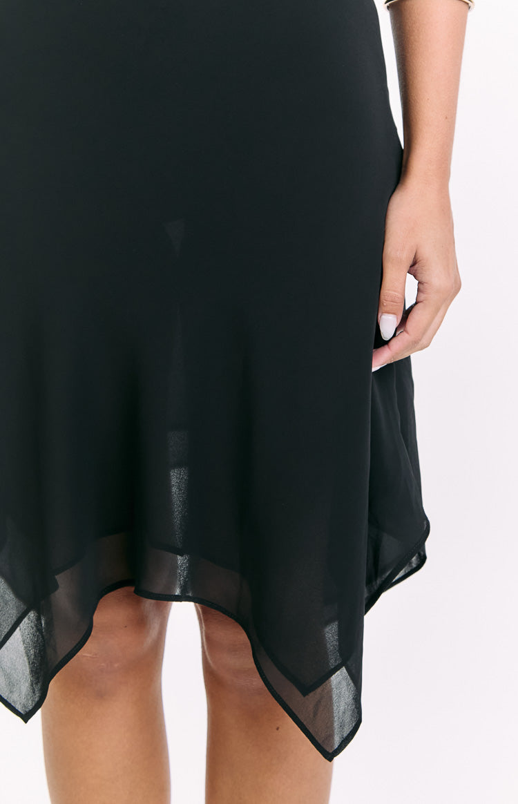 Kaye Black Hanky Hem Midi Skirt — 9
