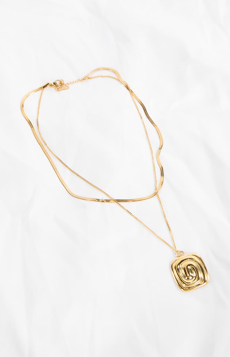 Marisa Gold Statement Layered Necklace Set — 2