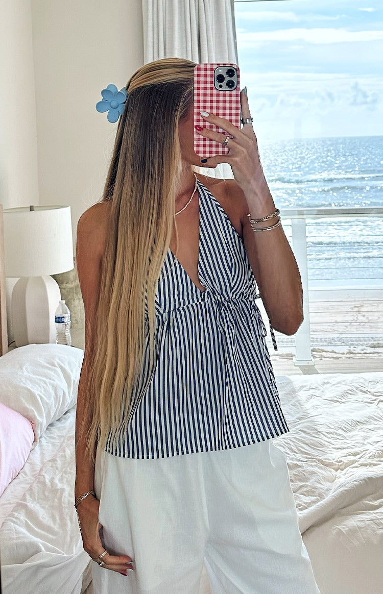 Imee Blue Striped Top — 3