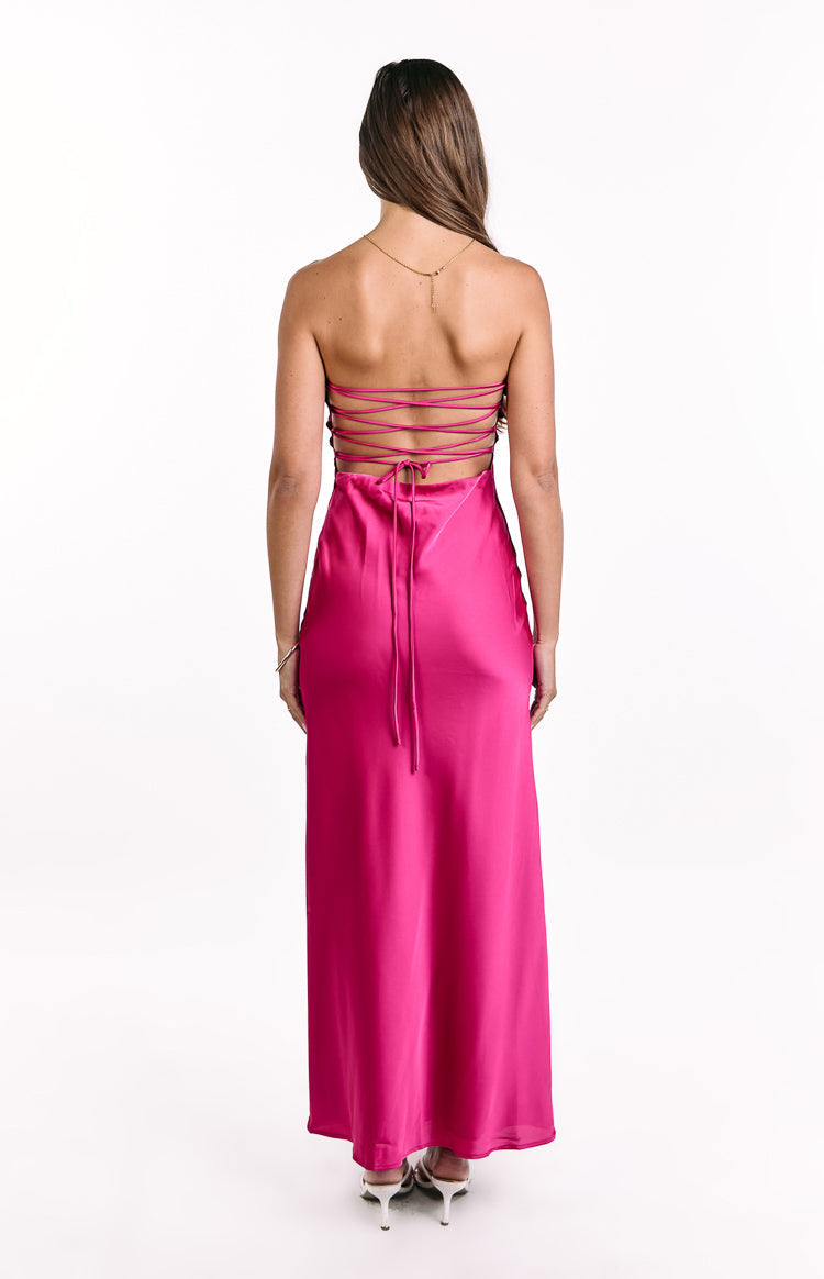 Mackenna Hot Pink Strapless Maxi Dress — 5