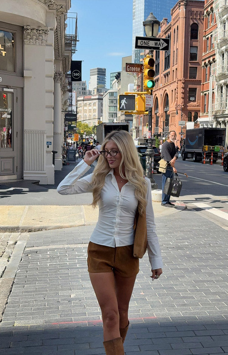 Ottie Tan Suedette Shorts — 5