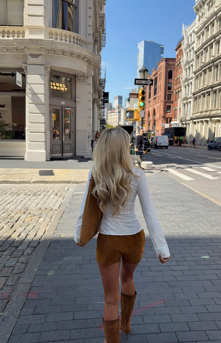 Ottie Tan Suedette Shorts — 6