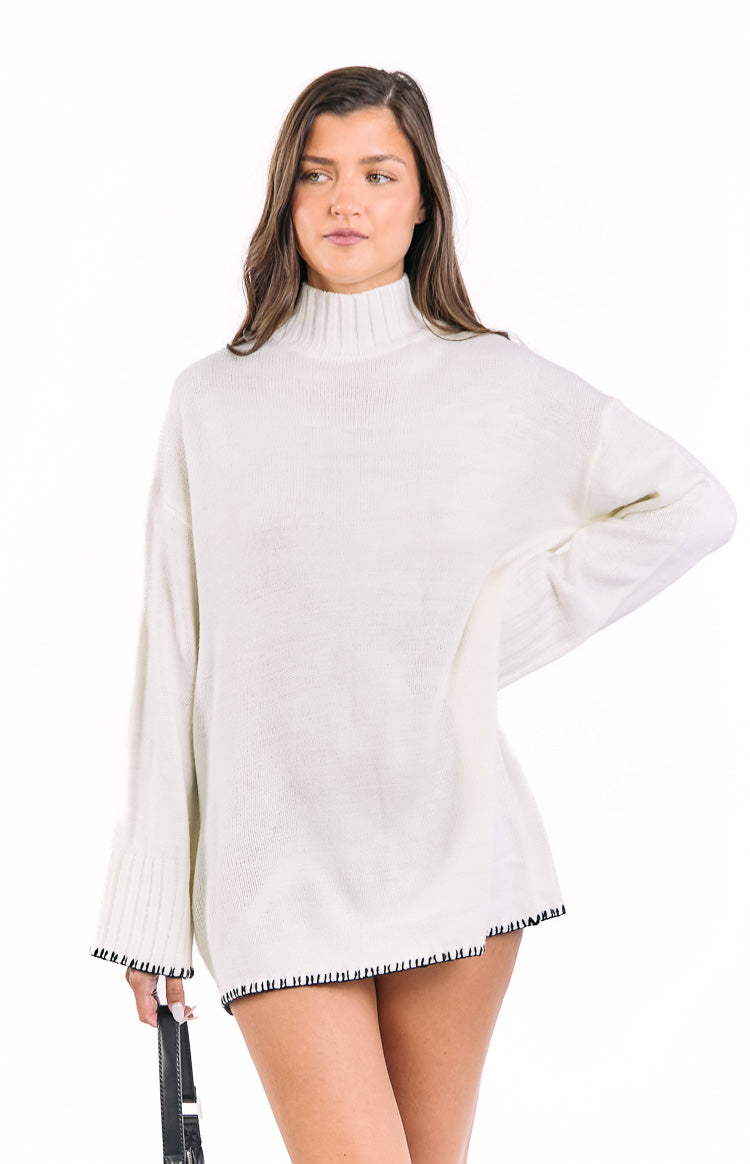 Flynn Cream Sweater Dress — 1