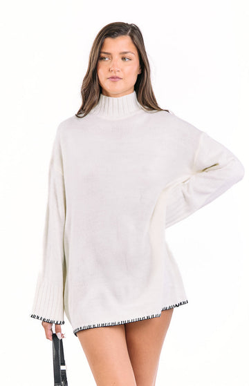 Flynn Cream Sweater Dress — 1