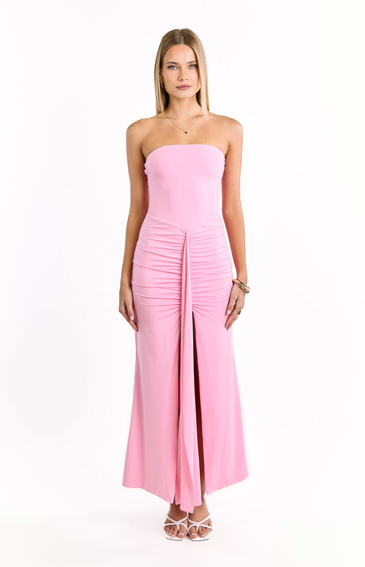 Danielle Pink Strapless Maxi Dress — 1