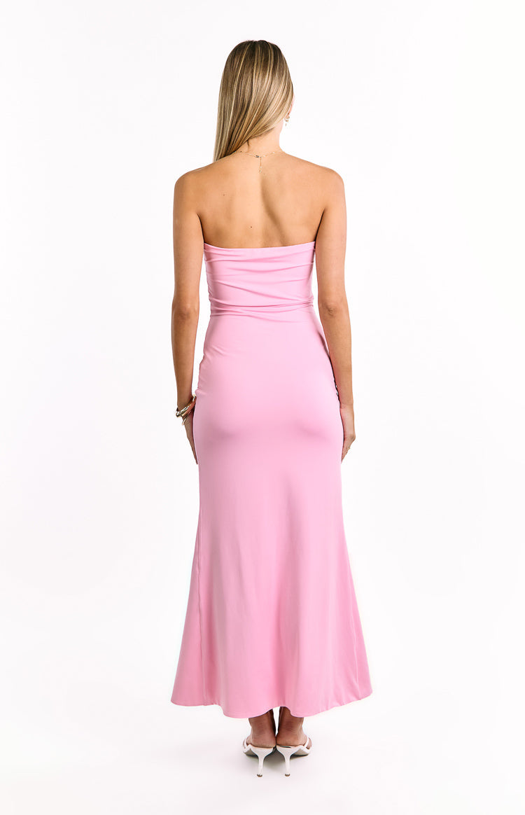 Danielle Pink Strapless Maxi Dress — 4