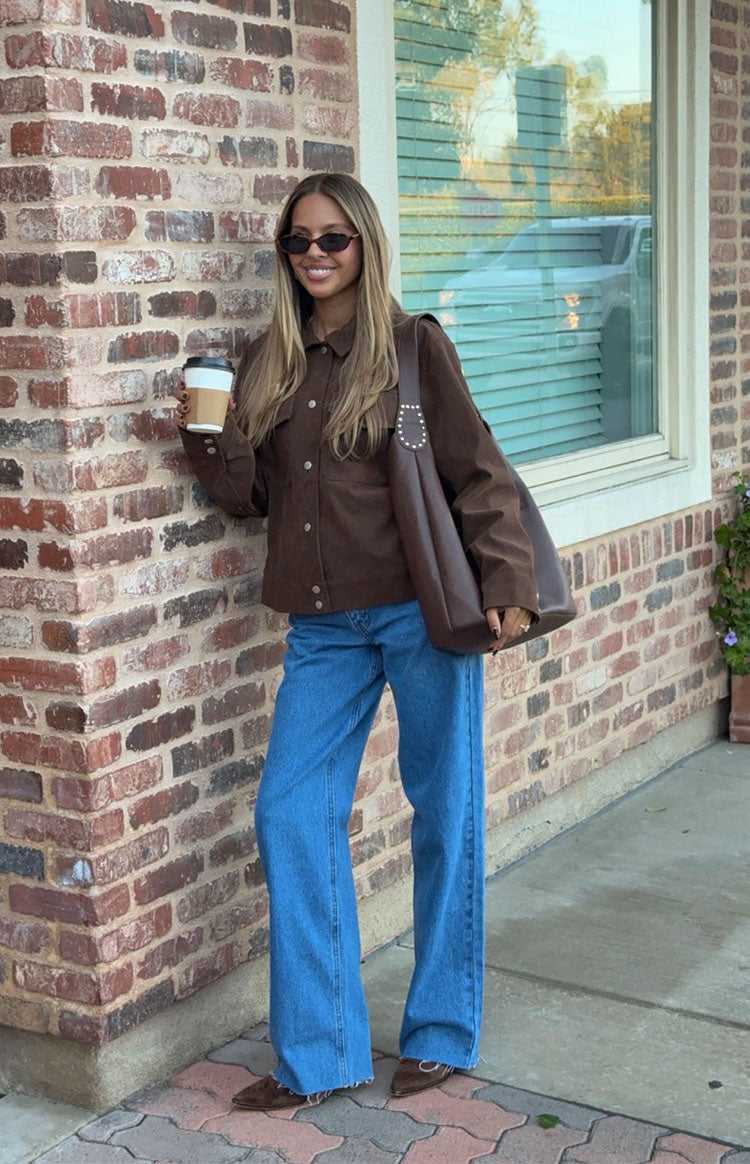 Hallie Suedette Chocolate Brown Jacket — 5