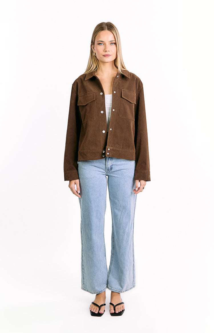 Hallie Suedette Chocolate Brown Jacket — 6