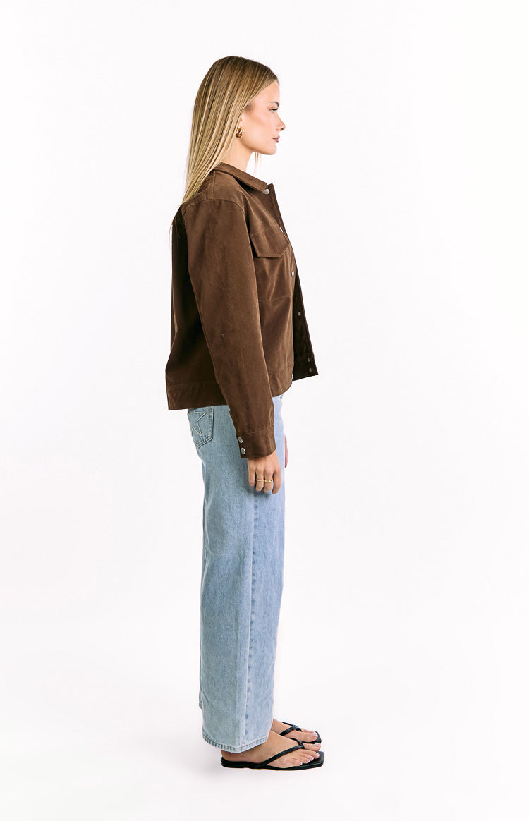 Hallie Suedette Chocolate Brown Jacket — 7