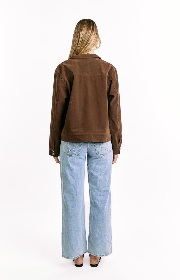 Hallie Suedette Chocolate Brown Jacket — 8