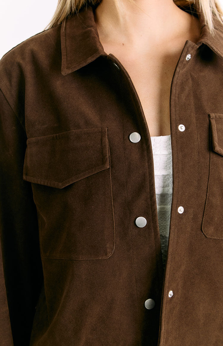 Hallie Suedette Chocolate Brown Jacket — 9