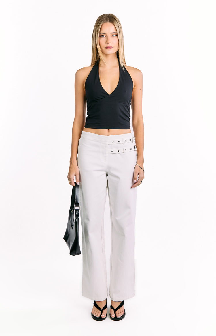 Lila Off White Buckle Pants — 5