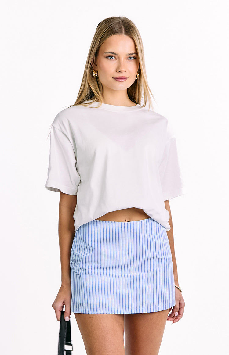 Adrianne Blue Striped Skort — 1