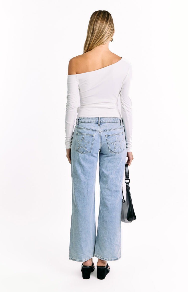 Elkie White Tie Waist Long Sleeve Top — 6