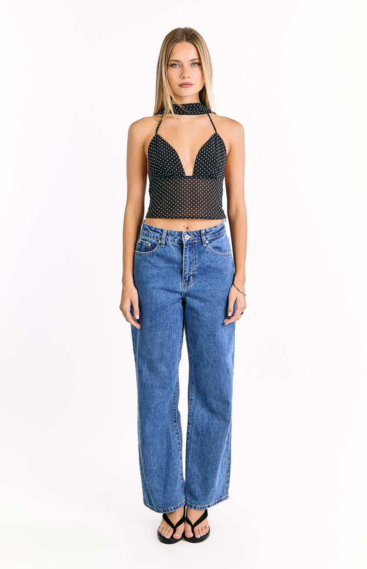 Maye Black Polka Dot Top — 3