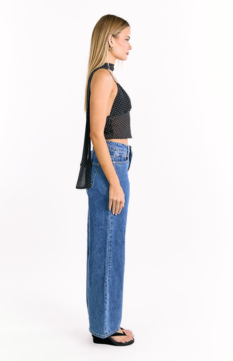 Maye Black Polka Dot Top — 4