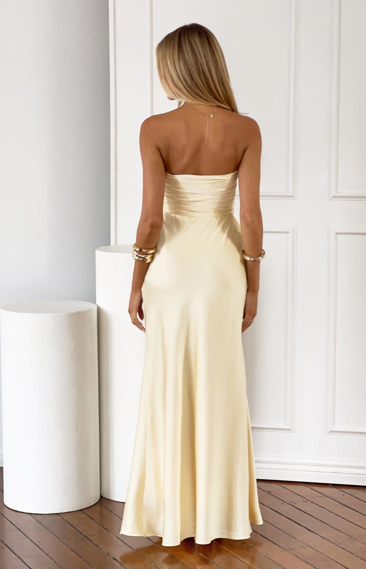 Alexia Yellow Strapless Maxi Dress — 6