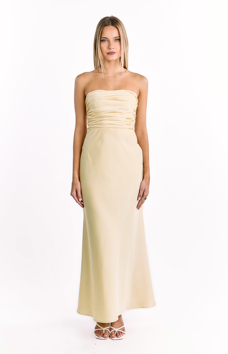 Alexia Yellow Strapless Maxi Dress — 8