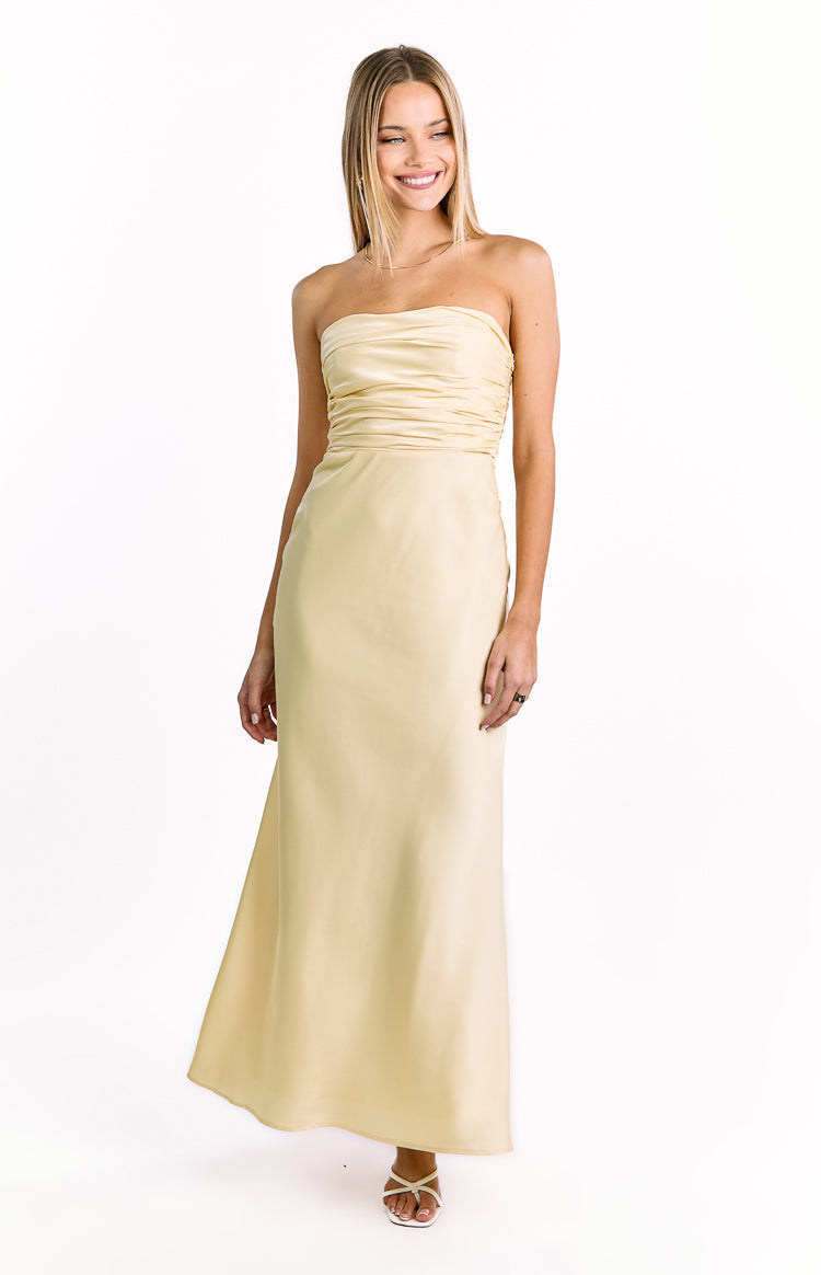 Alexia Yellow Strapless Maxi Dress — 9