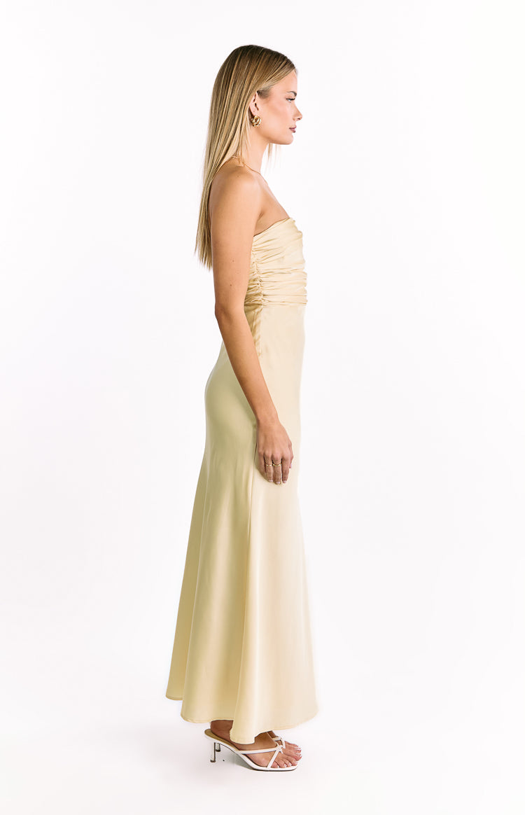Alexia Yellow Strapless Maxi Dress — 10