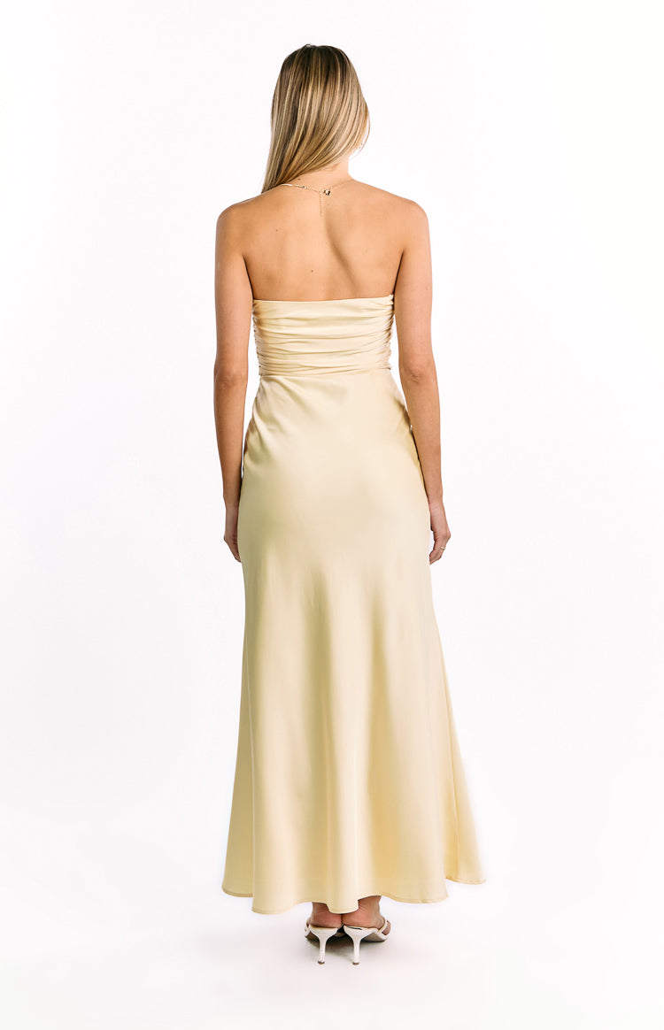 Alexia Yellow Strapless Maxi Dress — 11