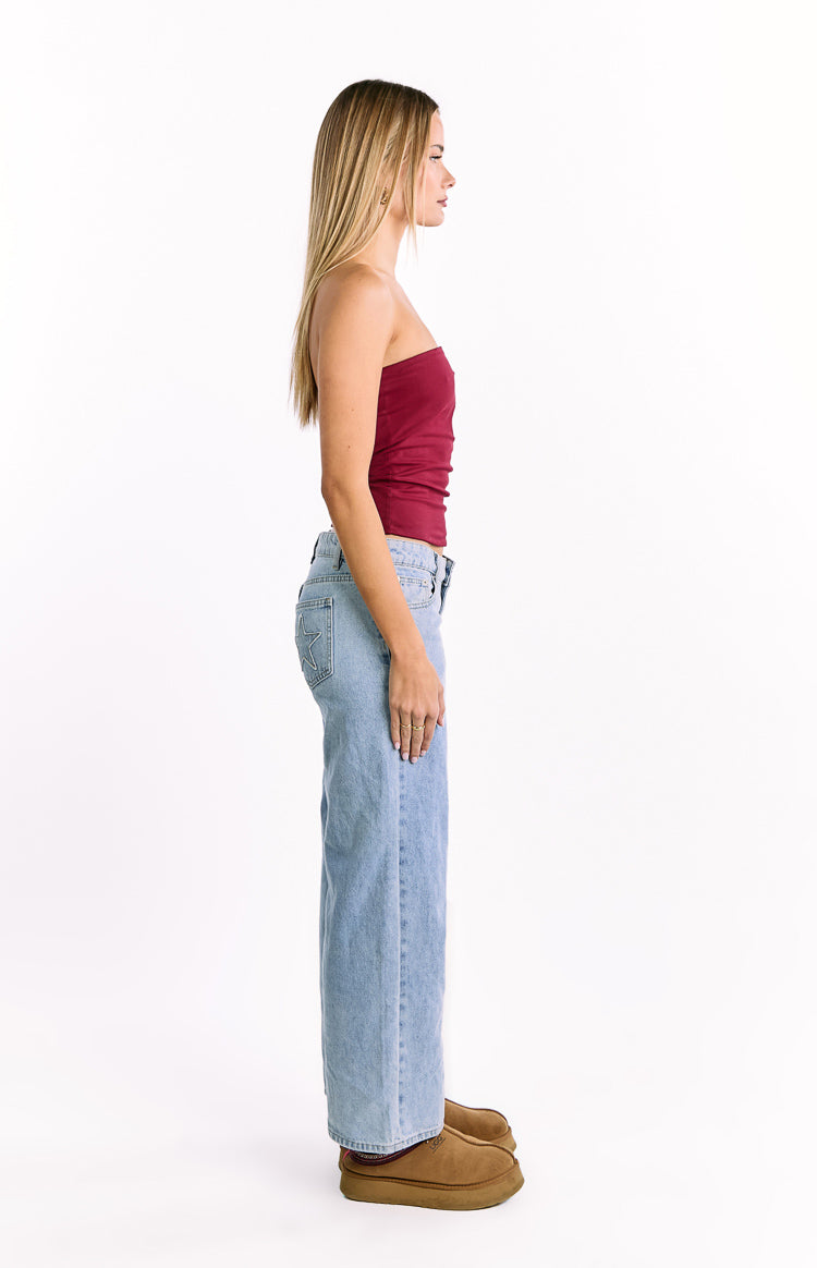 Daisy Burgundy Strapless Top — 4