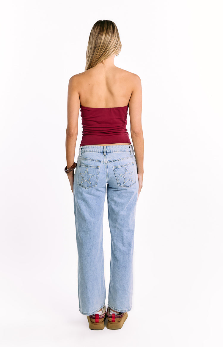 Daisy Burgundy Strapless Top — 5