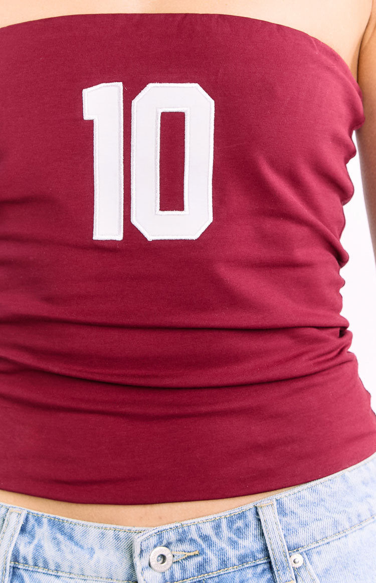 Daisy Burgundy Strapless Top — 6
