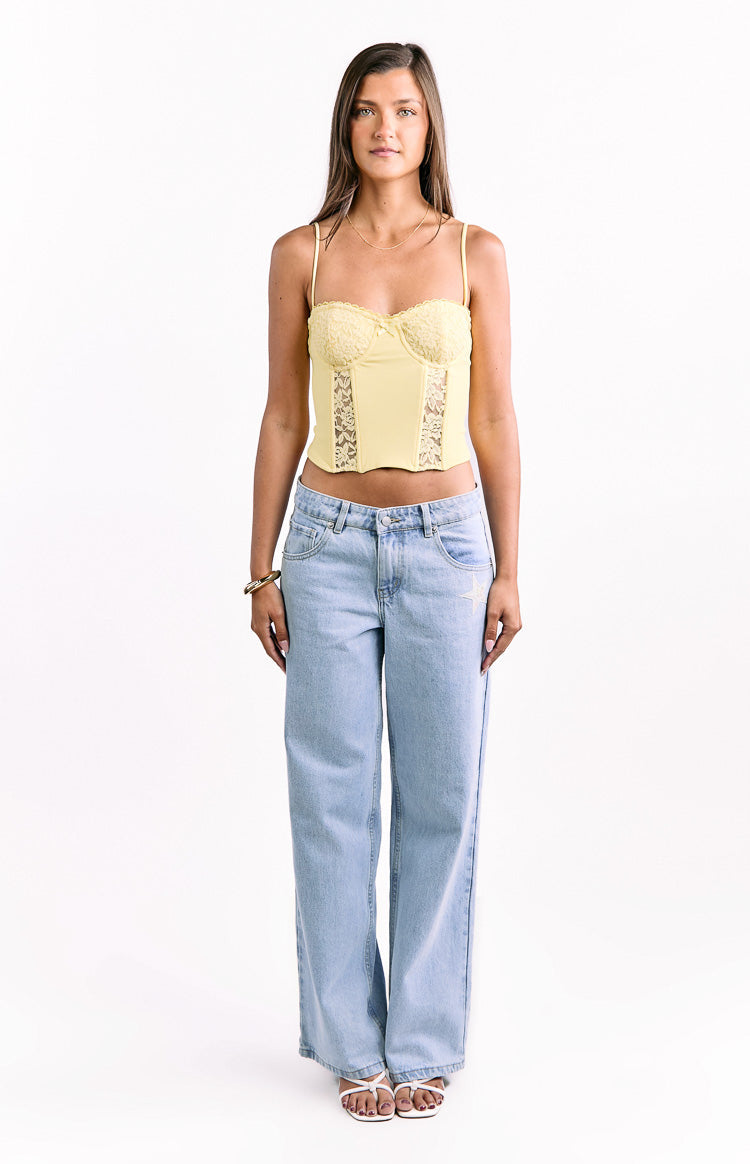 Gwen Yellow Lace Corset Top — 10