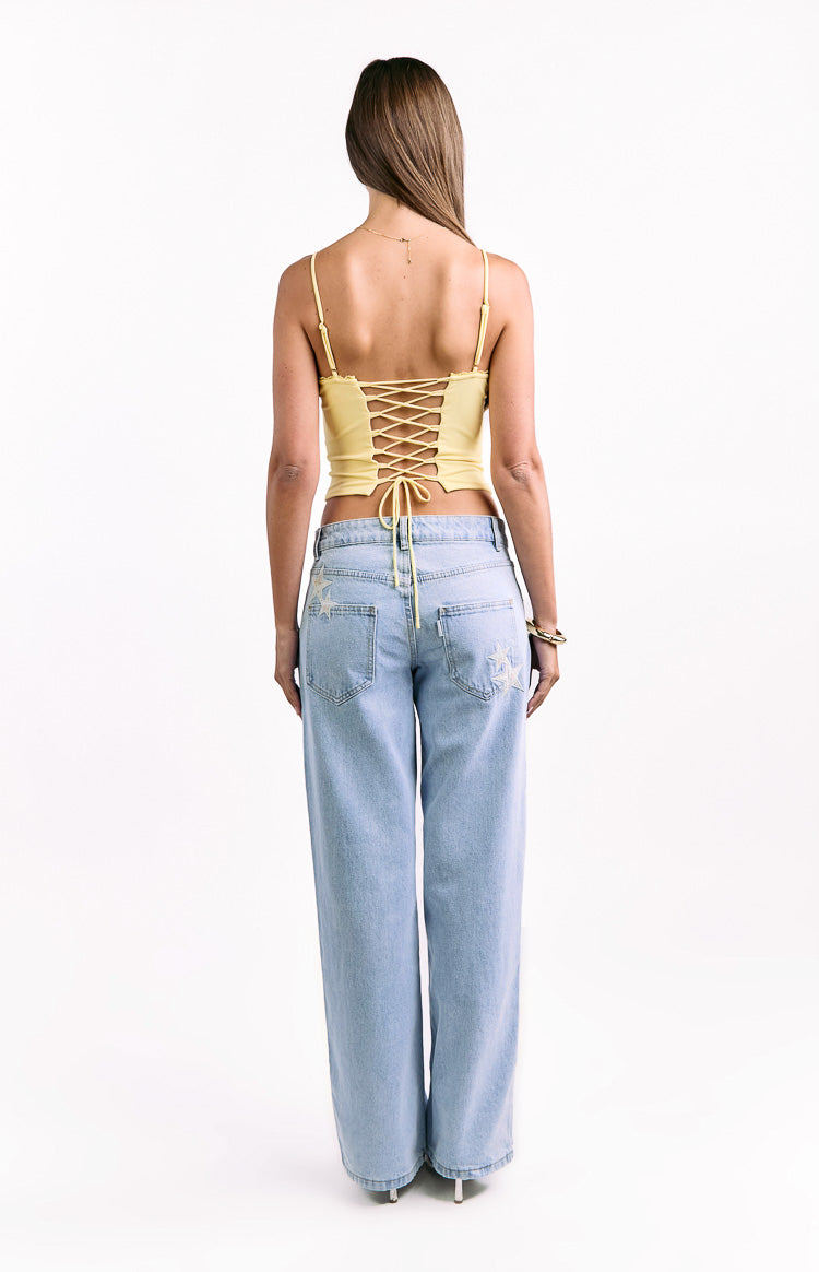 Gwen Yellow Lace Corset Top — 12