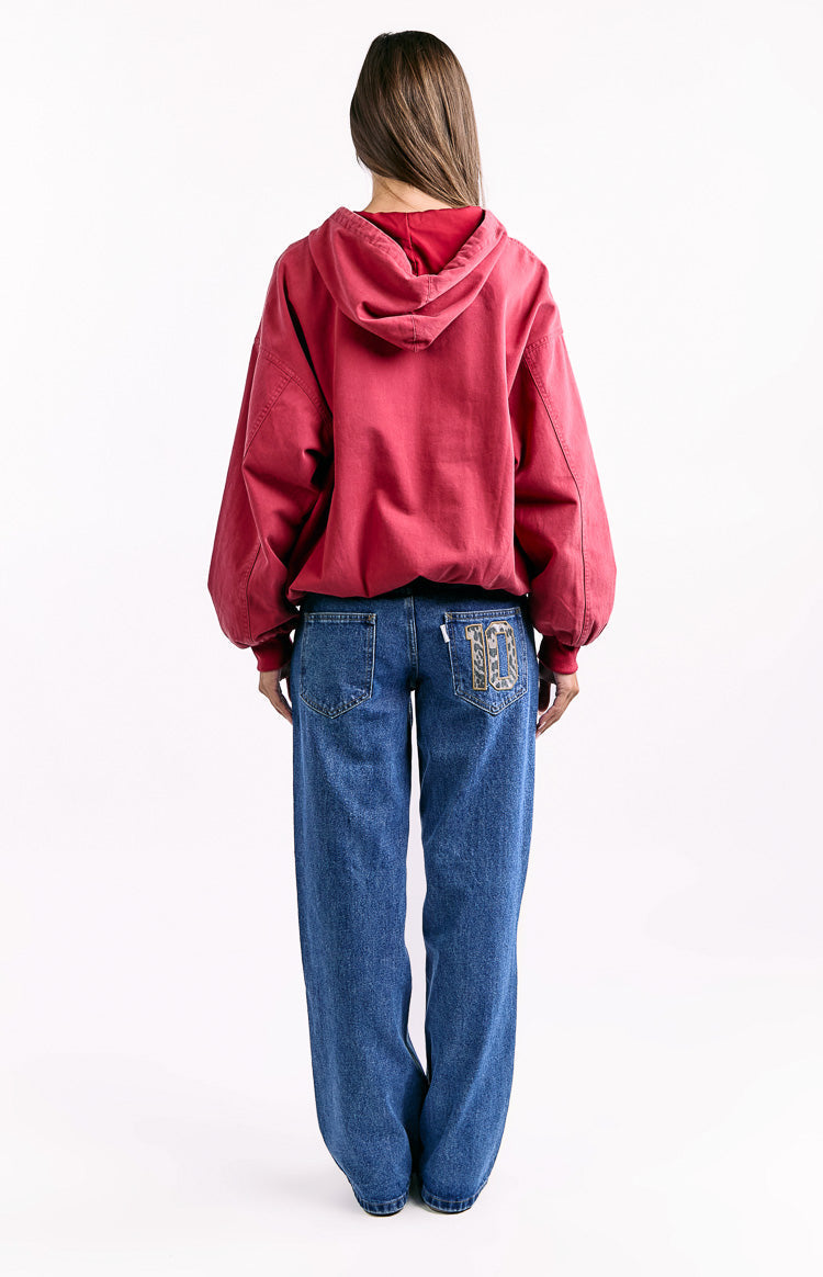 Tate Washed Red Oversized Hooded Jacket — 7