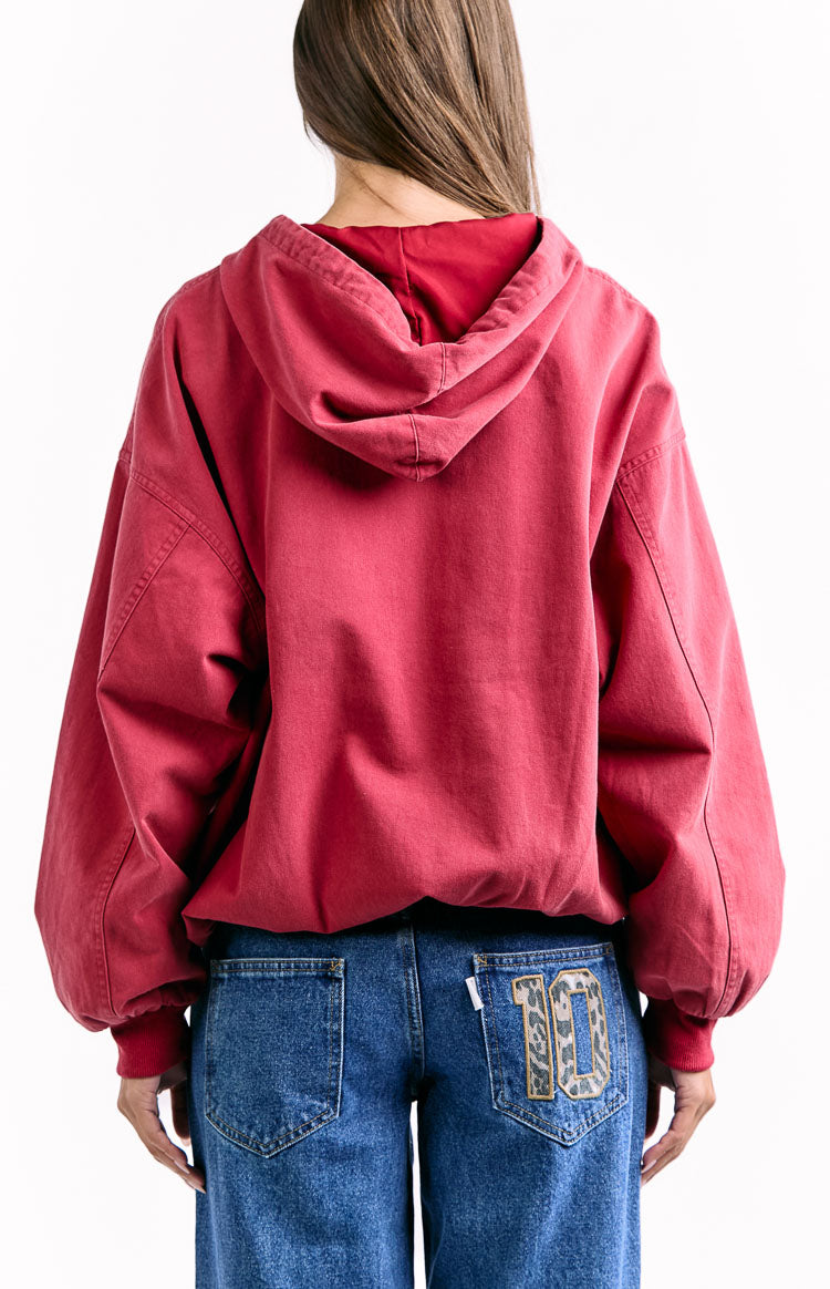Tate Washed Red Oversized Hooded Jacket — 12