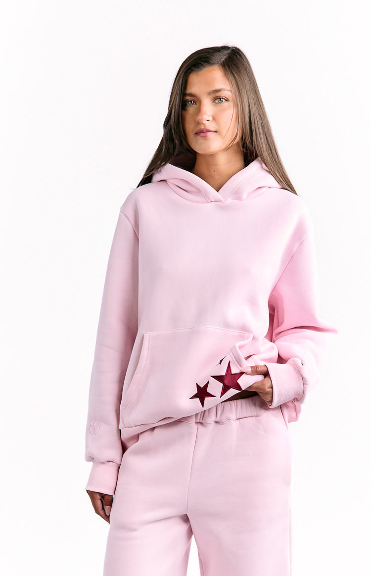Beginning Pink Burgundy Star Hoodie — 2