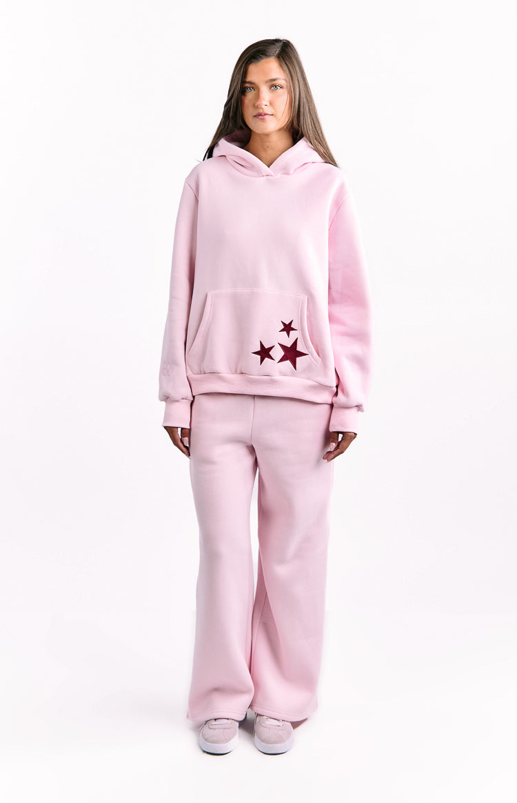 Beginning Pink Burgundy Star Hoodie — 3