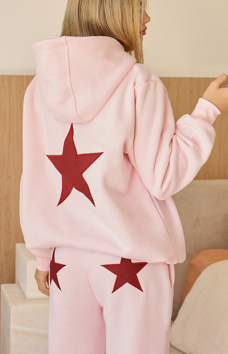 Beginning Pink Burgundy Star Hoodie — 9