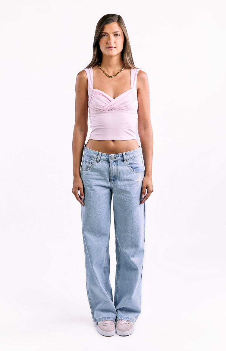 Charli Light Wash Low Waist Baggy Leg Jeans — 6
