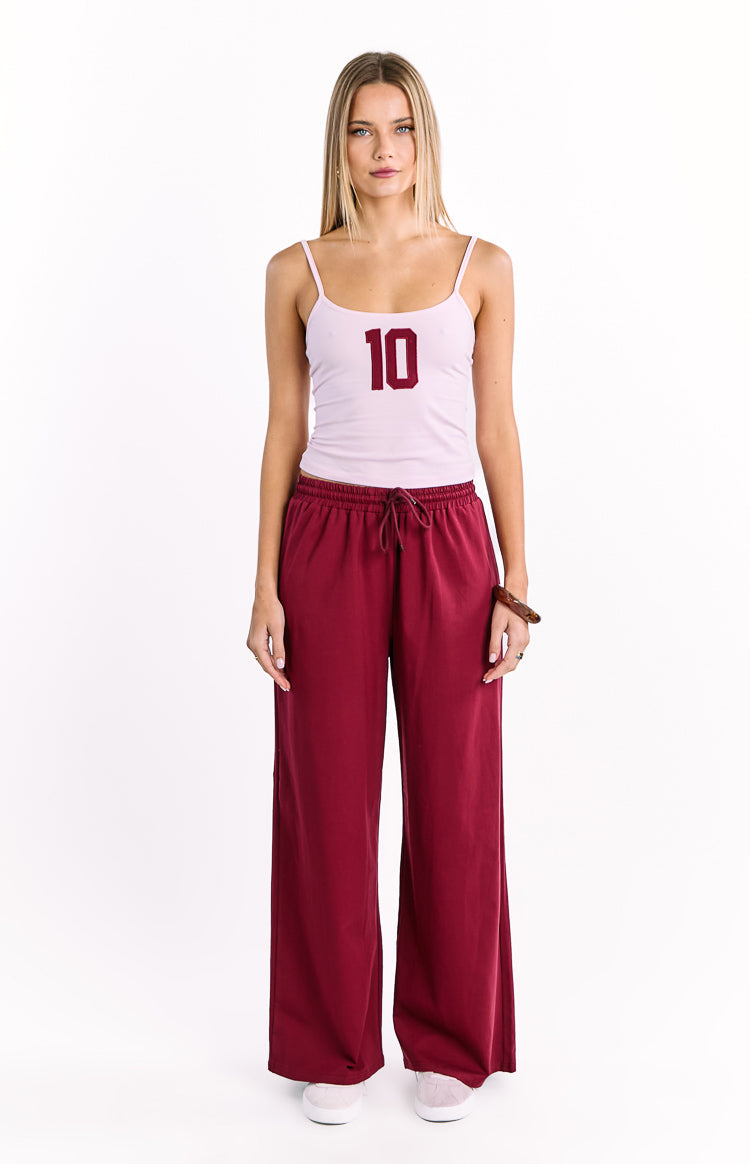 Flo Burgundy Wide Leg Pants — 2