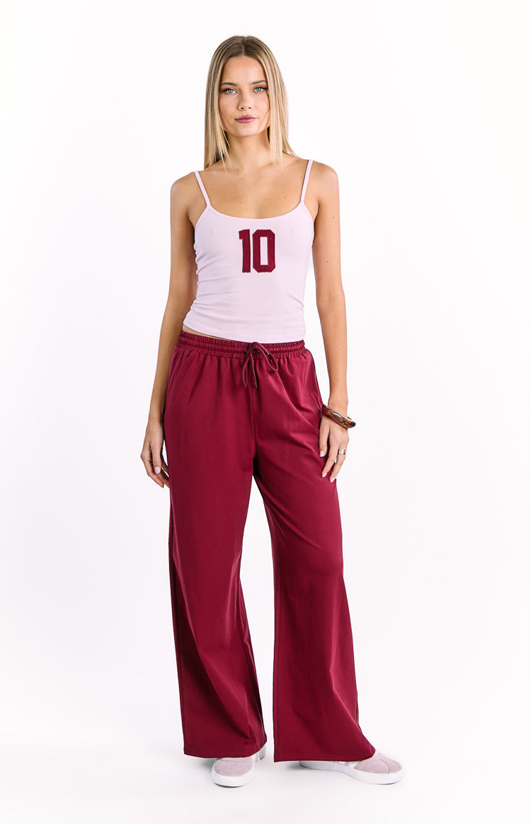 Flo Burgundy Wide Leg Pants — 3
