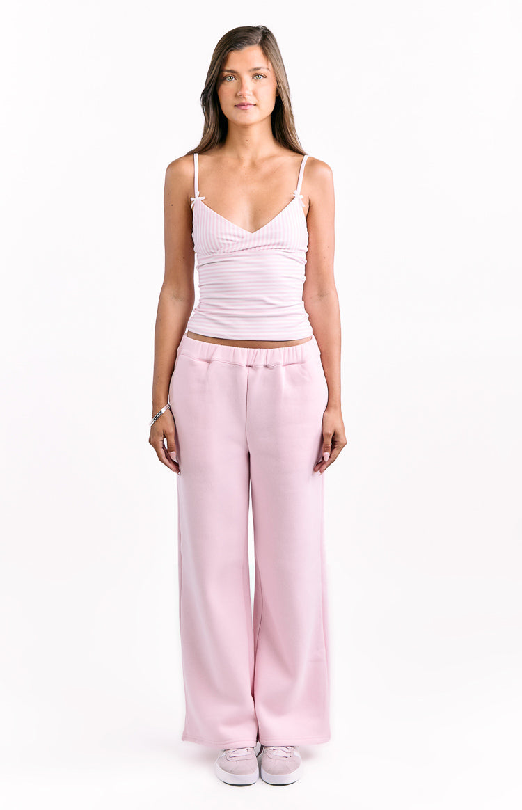 Dania Pink Burgundy Star Track Pants — 1