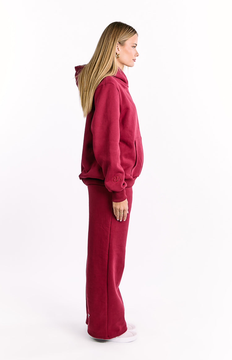 Beginning Burgundy Leopard Star Hoodie — 5
