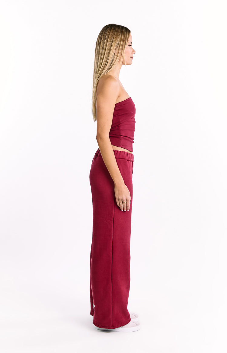 Dania Burgundy Leopard Star Track Pants — 4