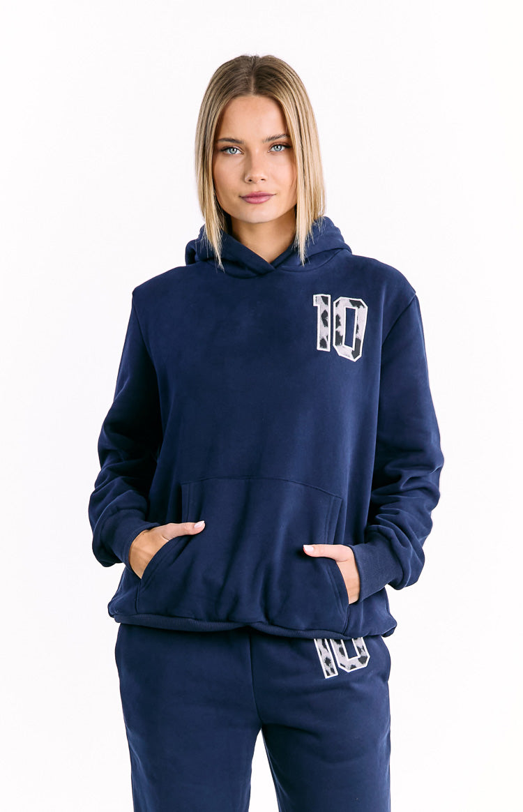 Beginning Navy Leopard Star Hoodie — 3