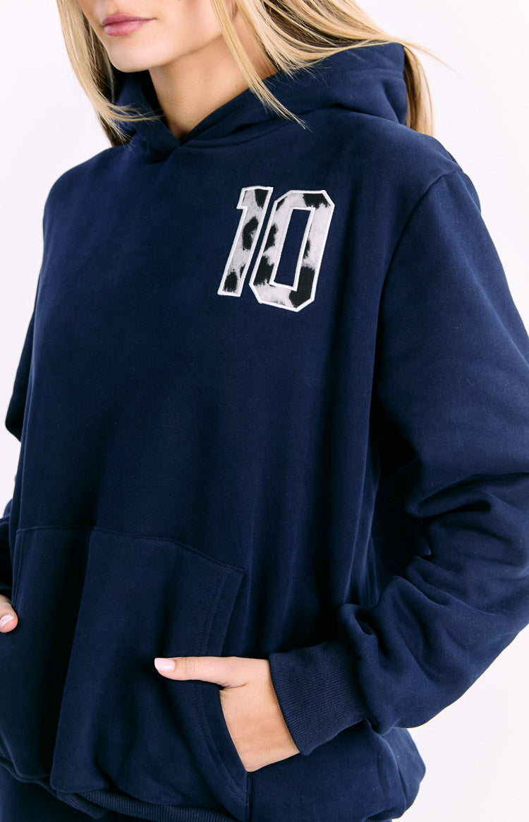 Beginning Navy Leopard Star Hoodie — 8