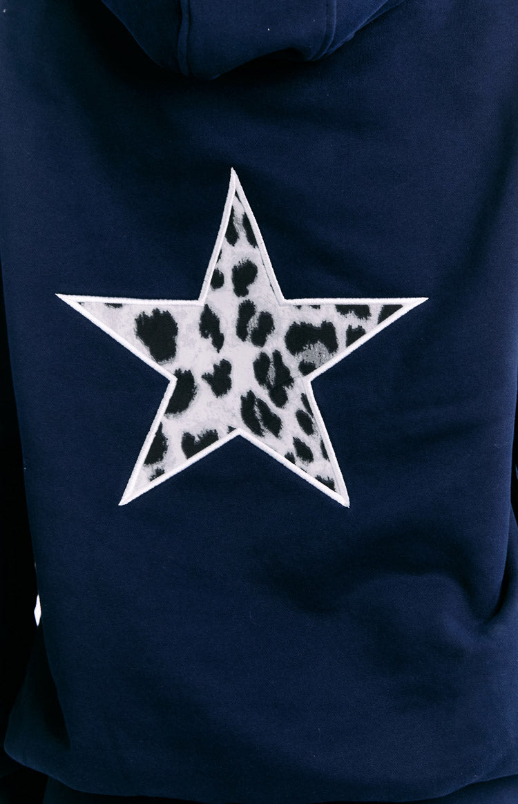 Beginning Navy Leopard Star Hoodie — 9